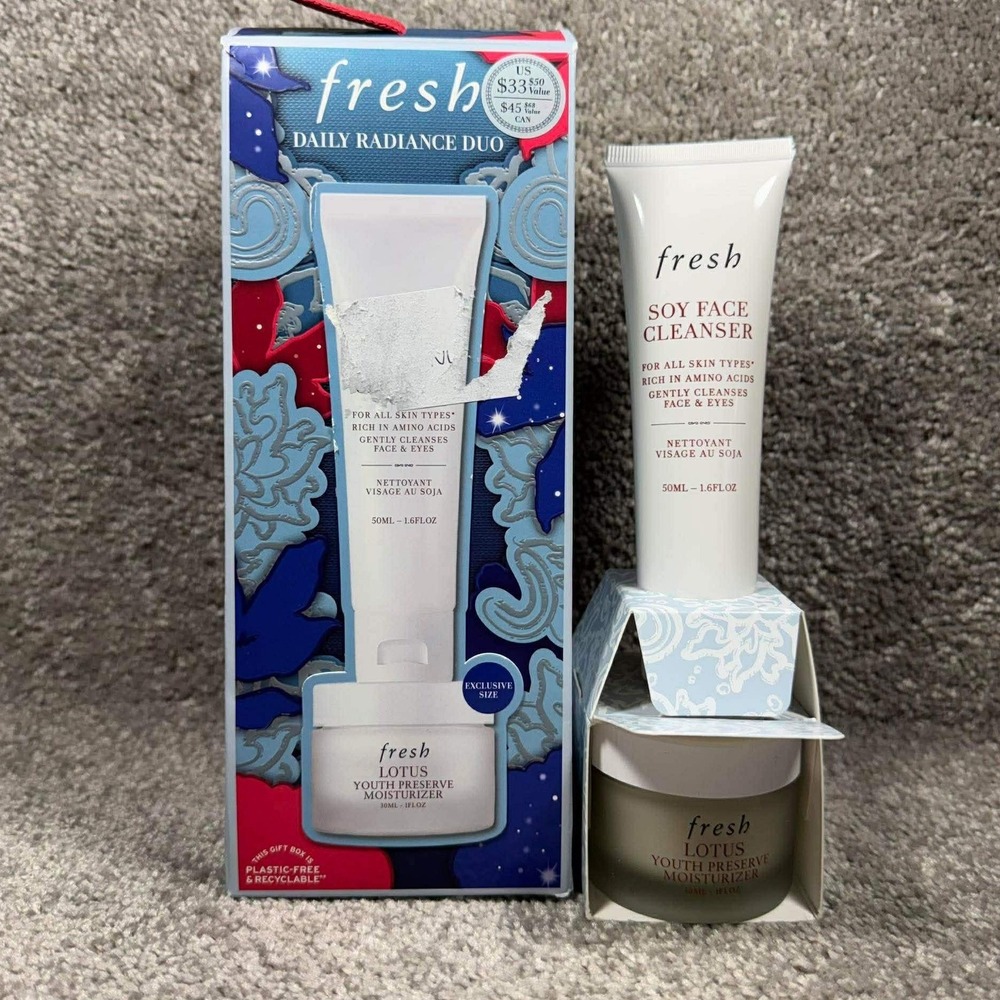 Fresh Daily Radiance Duo Soy Face‎ Cleanser & Lotus Moisturizer Set